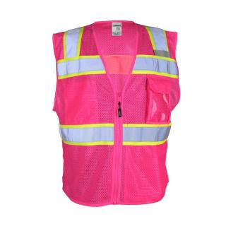 Kishigo Enhanced Visibility Pink 3 Pocket Mesh Vest