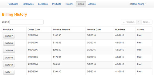 Billing Management and History