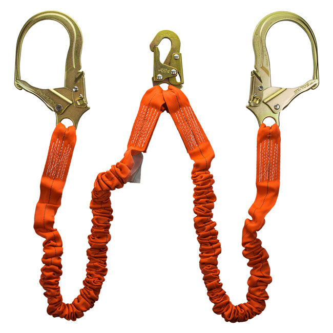 Guardian Stretch Twin Leg Lanyard with Rebar Hooks from Columbia Safety