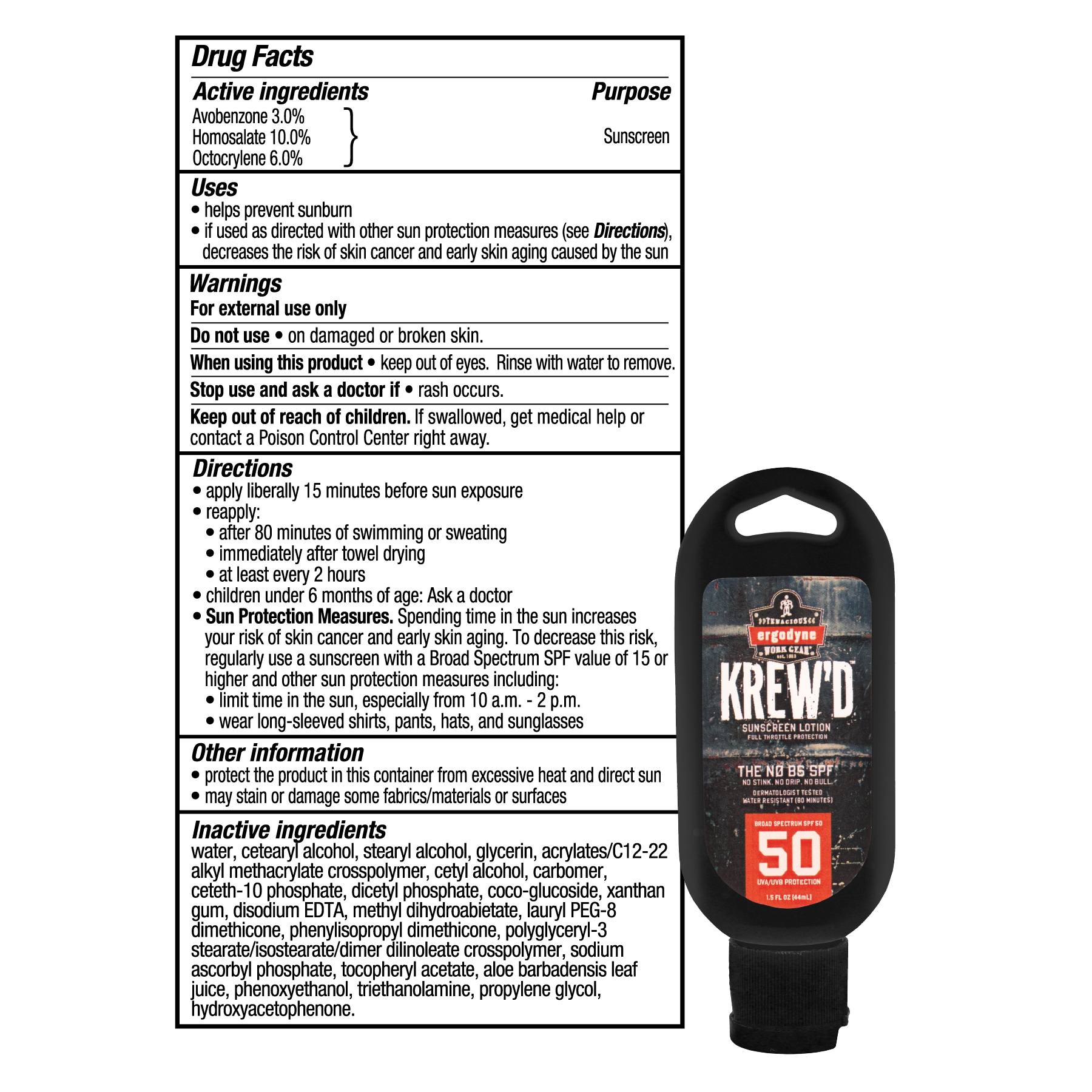 Ergodyne KREW'D 1.5oz SPF 50 Sunscreen Lotion  from Columbia Safety