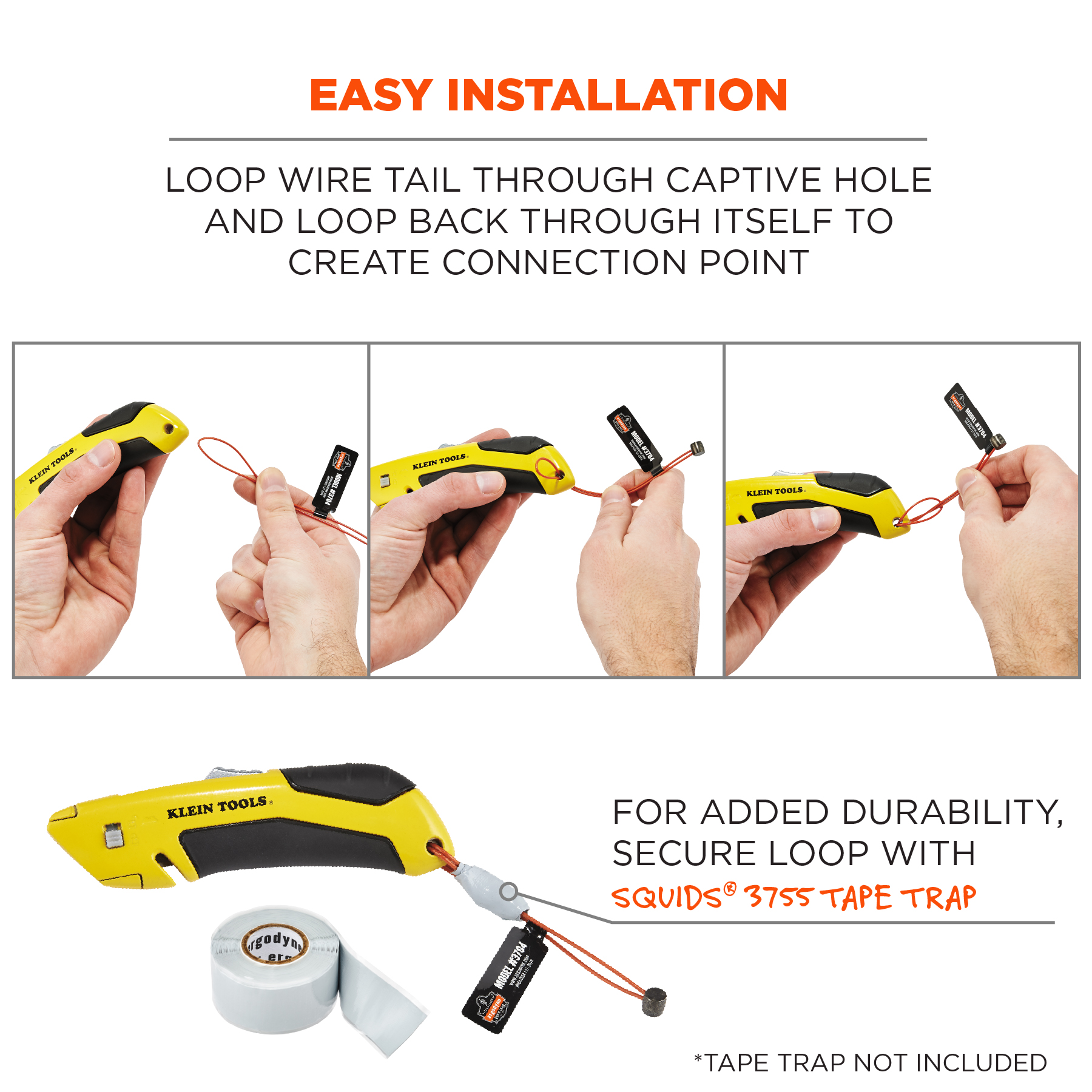 Ergodyne Squids 3704 Wire Tool Attachment - Loop Tool Tail­ - 2lbs (6-Pack) from Columbia Safety