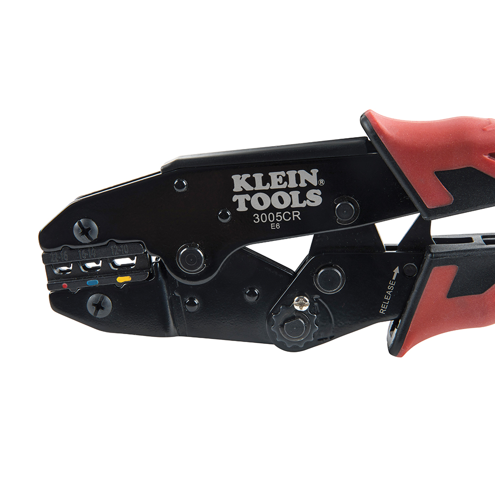 Klein Tools 10-22 AWG Insulated Terminals Ratcheting Crimper from Columbia Safety