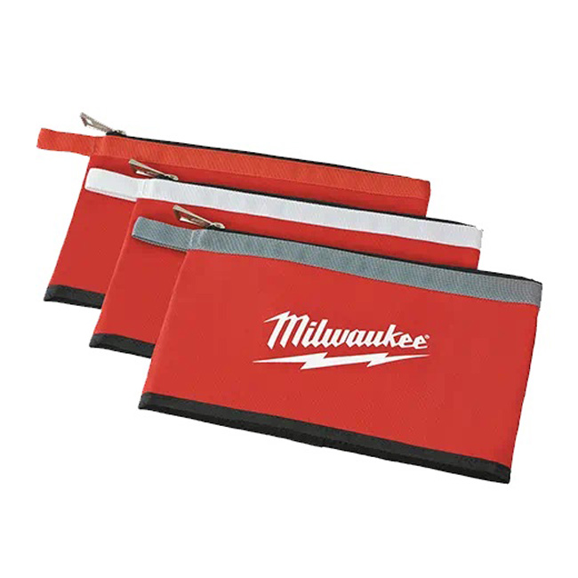 Milwaukee 3 Pack of Zipper Pouches from Columbia Safety