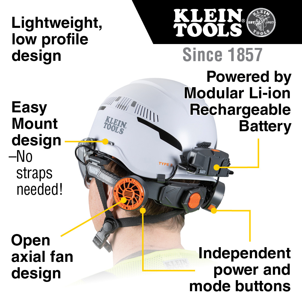 Klein Tools Lightweight Cooling Fan for Hard Hats from Columbia Safety