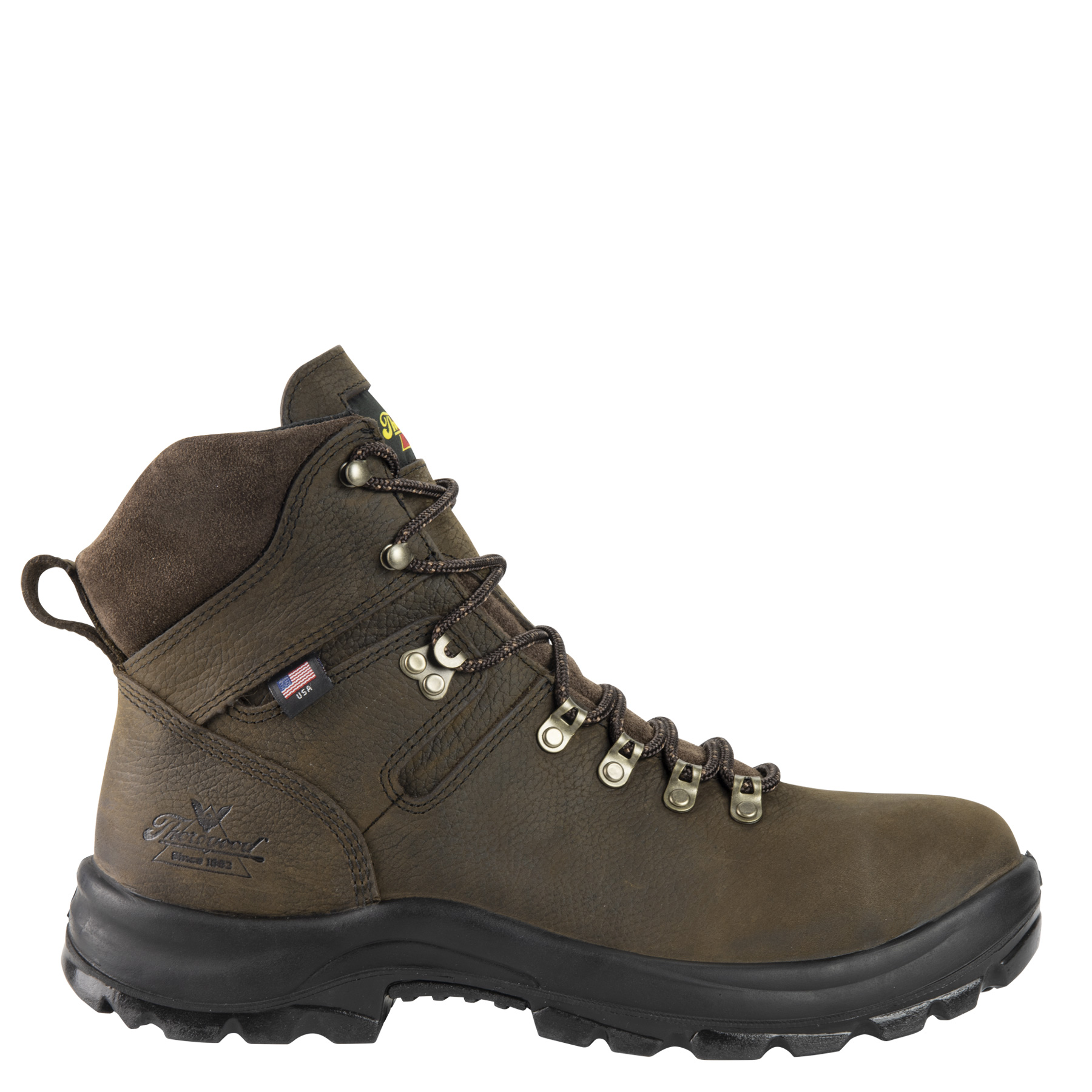 Thorogood American Union Series Waterproof 6 Inch Brown Steel Toe Work Boots from Columbia Safety