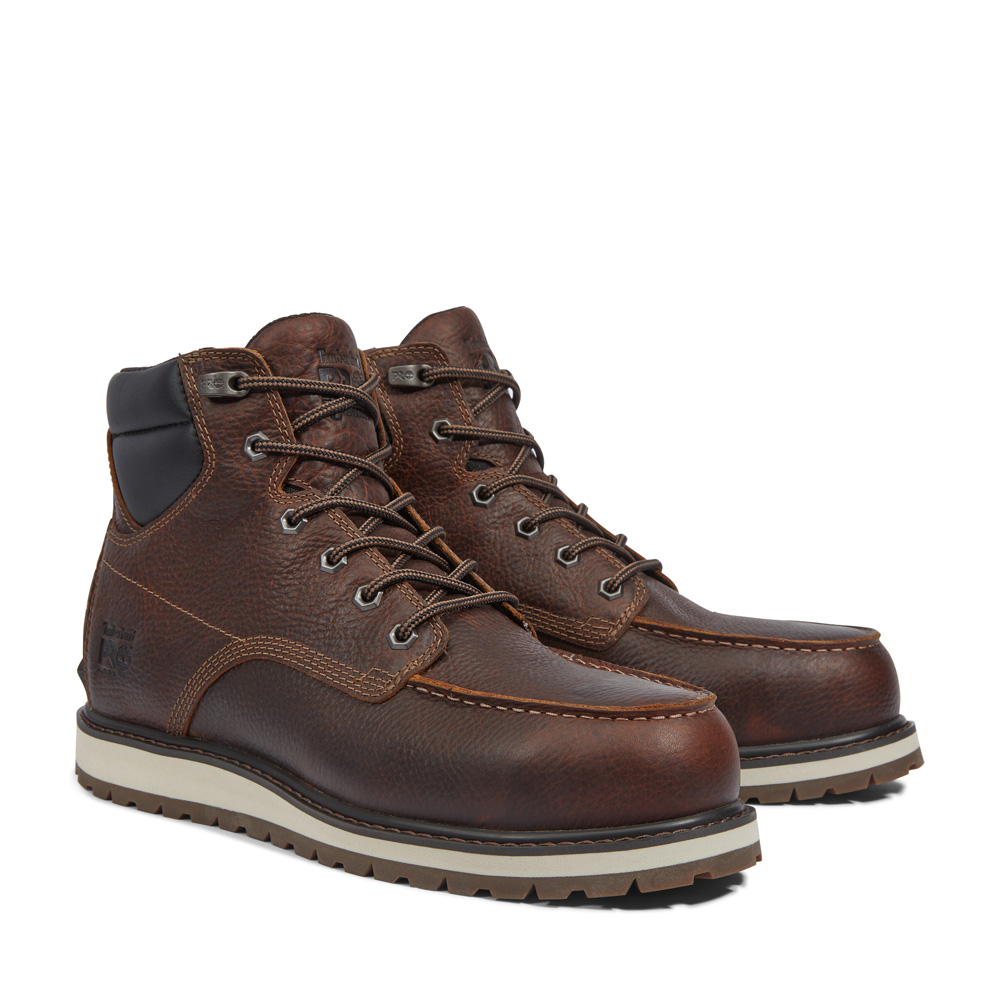 Timberland PRO Men's Irvine 6 Inch Alloy Safety Toe Work Boots - Dark Brown from Columbia Safety