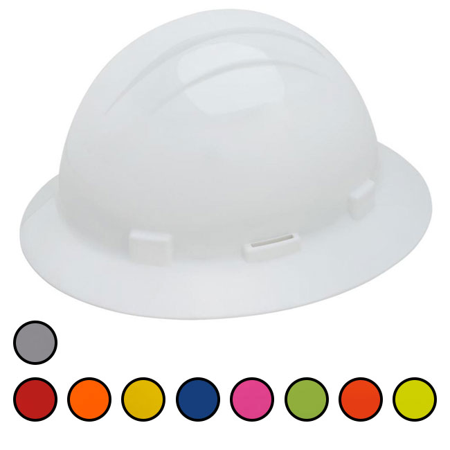 ERB Americana Full Brim Hard Hat with Accessory Slots from Columbia Safety