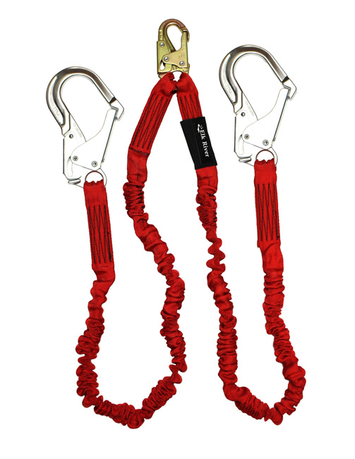 Elk River FLEX-NoPac Twin Leg Lanyard with Aluminum Rebar Hooks from Columbia Safety