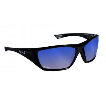 Bolle Hustler Safety Glasses w/ Polarized Blue Mirror Lens/Black Frame from Columbia Safety