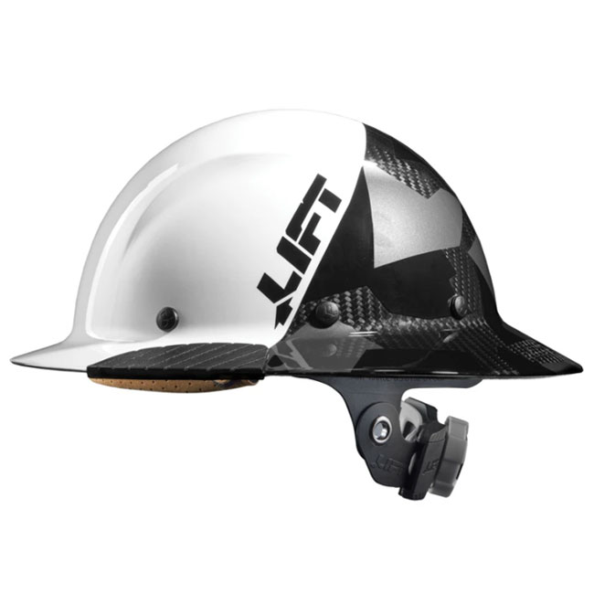 Lift Safety DAX Carbon Fiber 50/50 White/Black Camo Full Brim Hard Hat from Columbia Safety