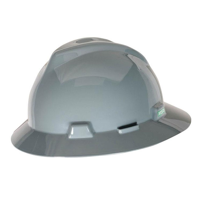 MSA V-Gard Protective Full Brim Hard Hat with Fas-Trac Ratchet Suspension from Columbia Safety