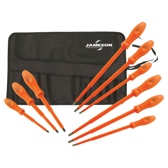 Jameson 1000V Insulated 9 Piece Screwdriver Set from Columbia Safety