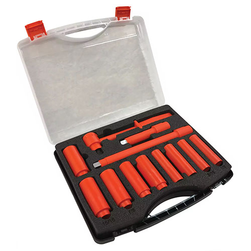 Jameson 1000V Insulated 1/2 Inch Drive Deep Socket Sets from Columbia Safety